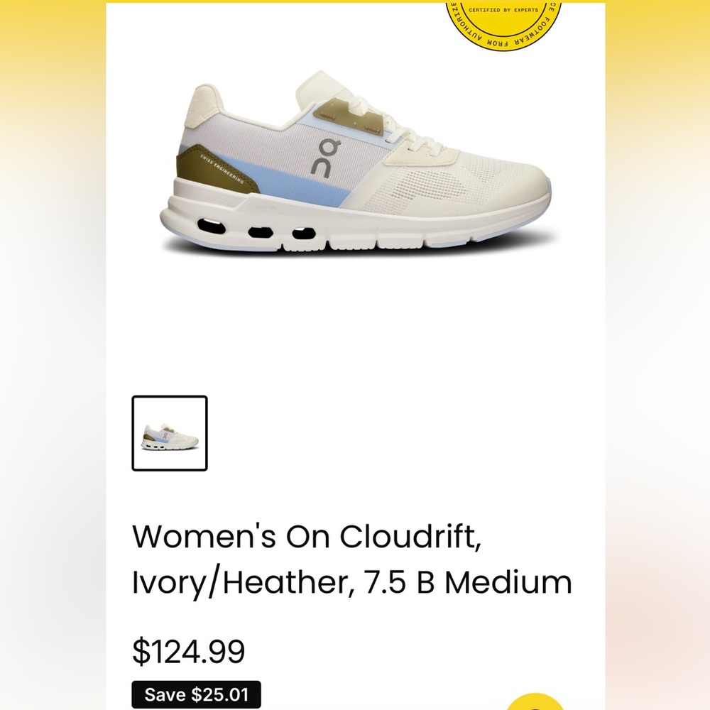 On Cloudrift Sneakers Women's Sz 8